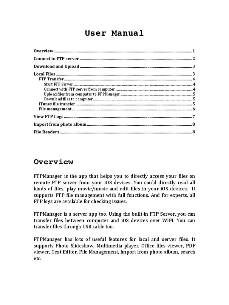 User Manual | PDF | File Transfer Protocol | Computer File