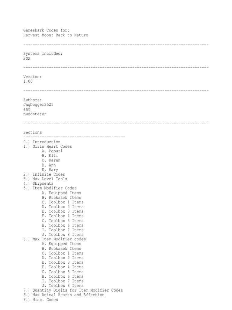 Na ja, ein gameshark ist ein gerät das du an die ps anschließt und . Cheat Pdf Pancake Foods