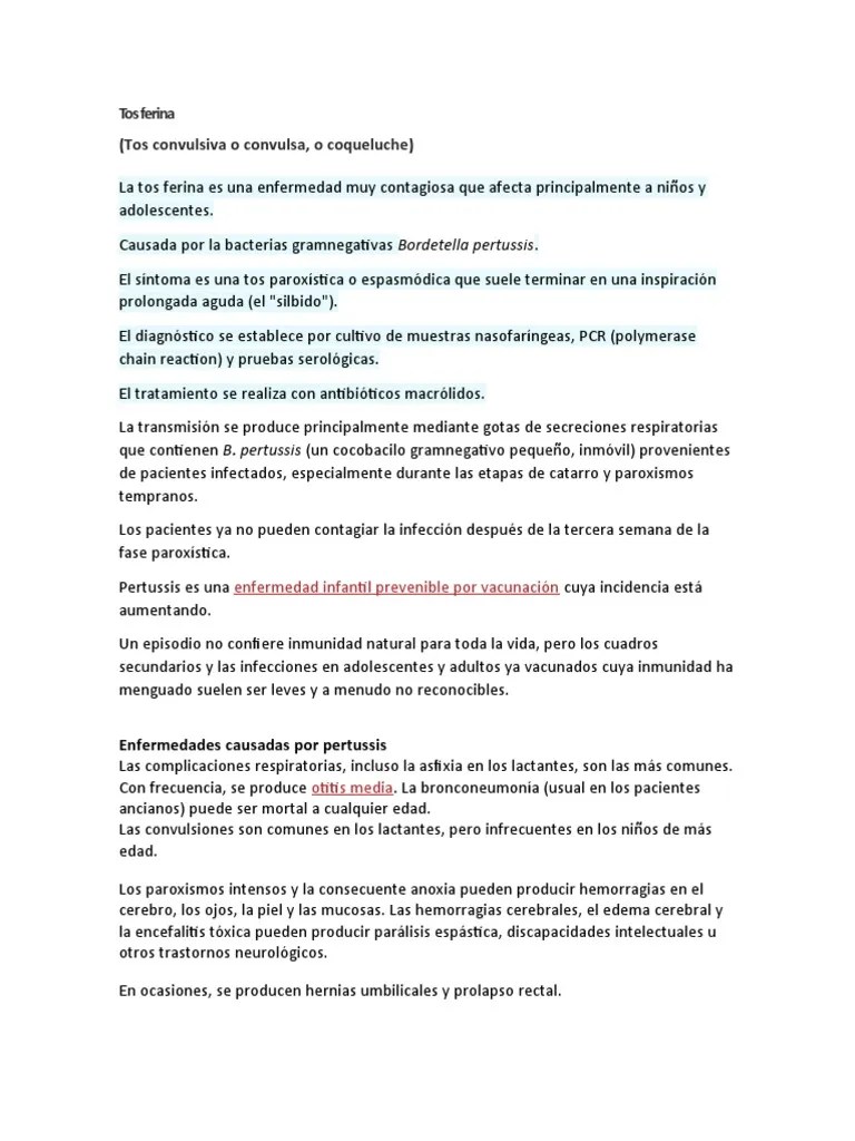 Tos Ferina | PDF | Microbiología | Salud Pública