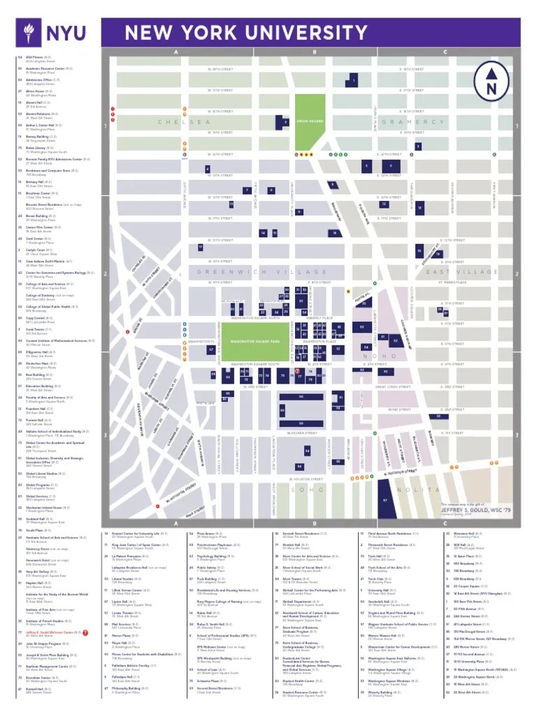 Nyu Campus Map PDF New York University 1
