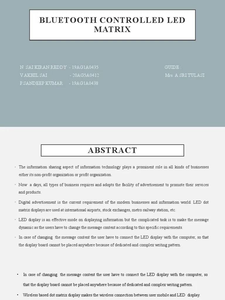 Bluetooth Controlled Led Matrix1 | PDF