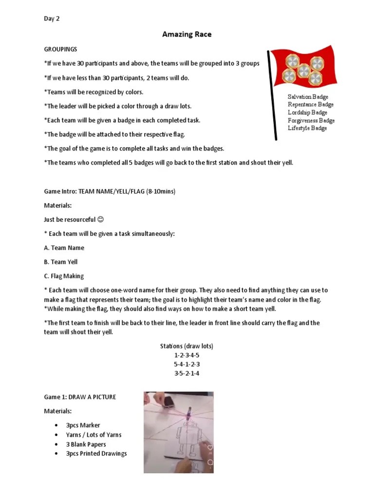 Amazing Race Game | PDF