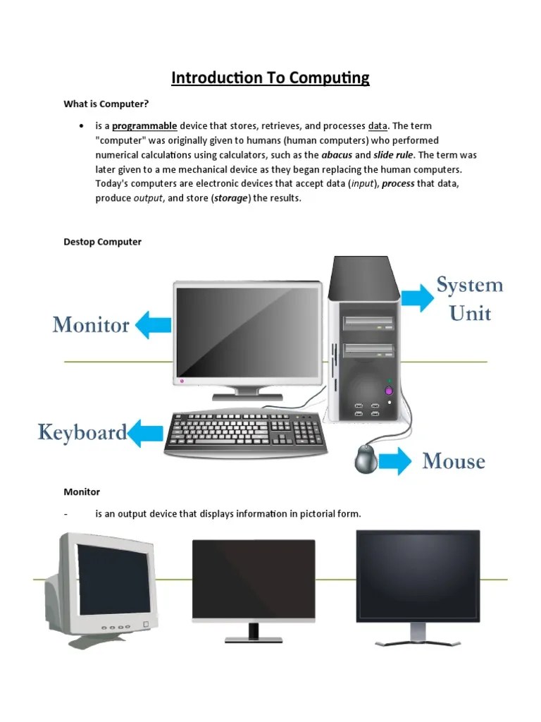 Introduction To Computing 1st Year 1st Semester | PDF | Personal Computers | World Wide Web