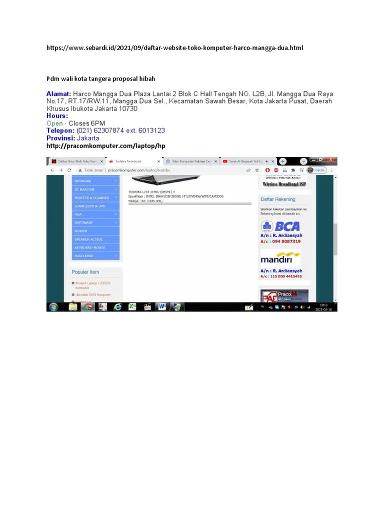 Daftar Toko Mangga Dua Itc | PDF