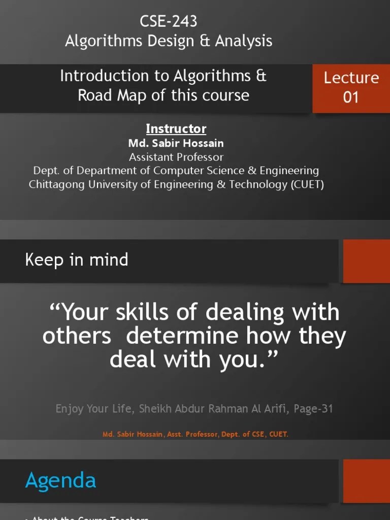 L01-02 - 8.11.2022 - Introduction To Algorithms And Roadmap Of This ...