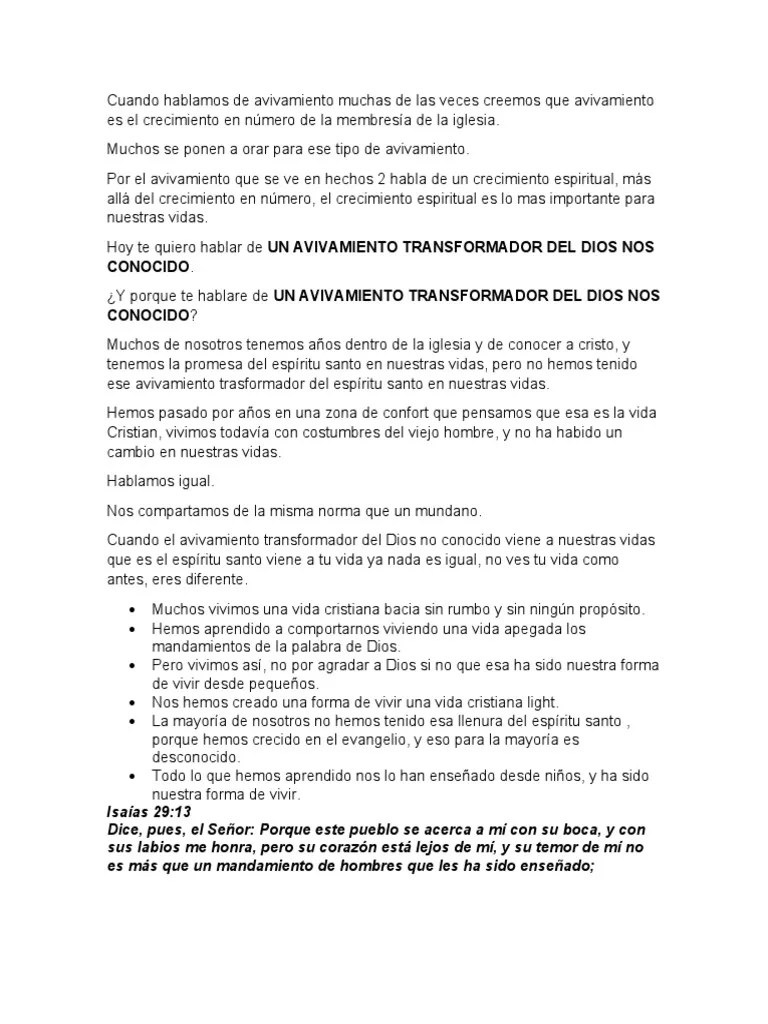 Avivamiento Personal | PDF | San Pedro | Espíritu Santo