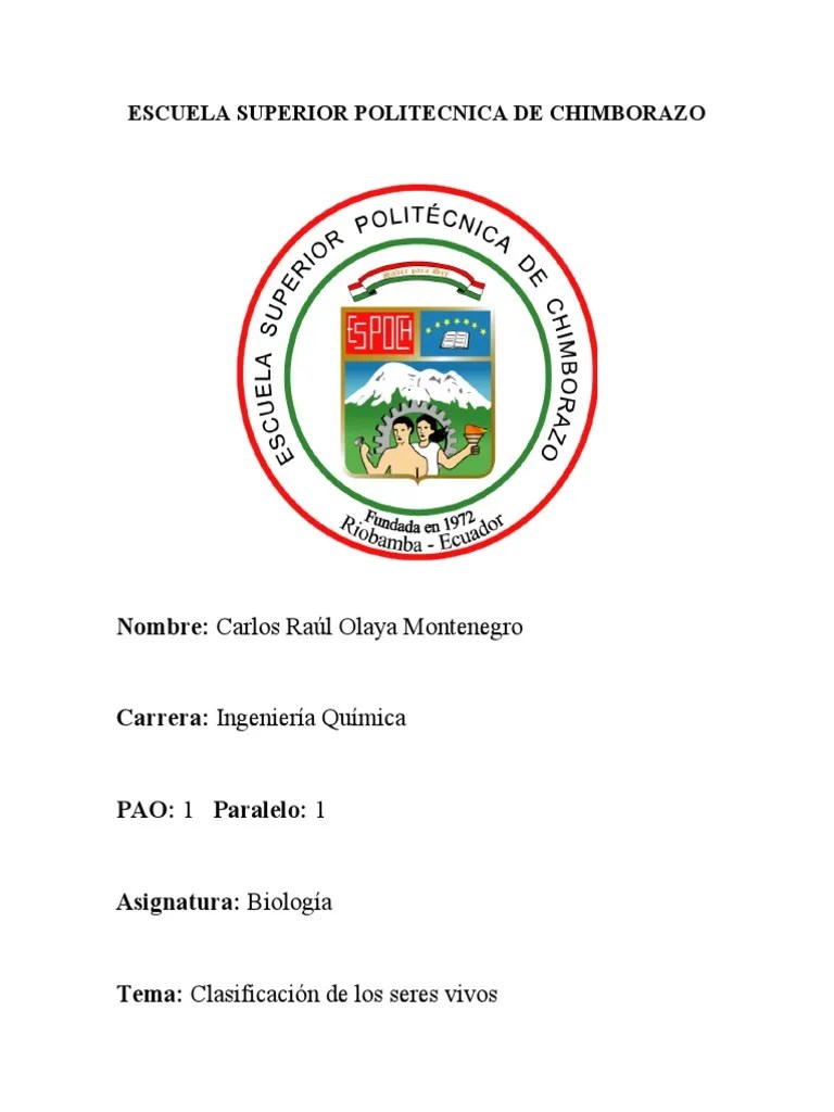Clasificacion De Los Seres Vivos | PDF | Biología | Organismos