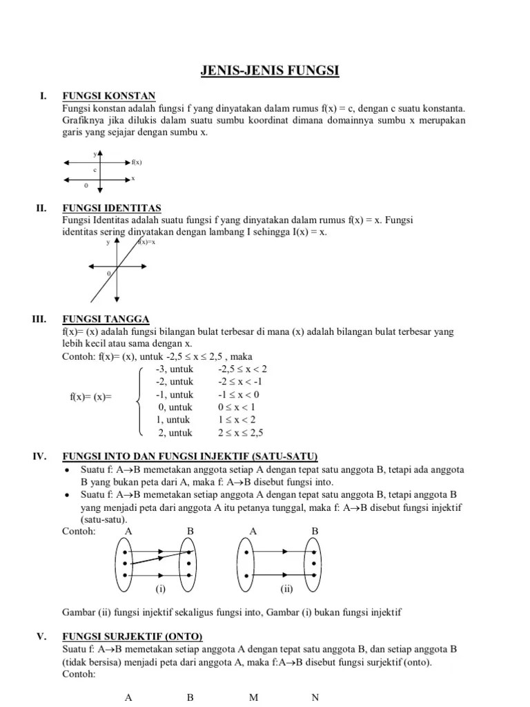 Jenis-Jenis Fungsi Matematika | PDF