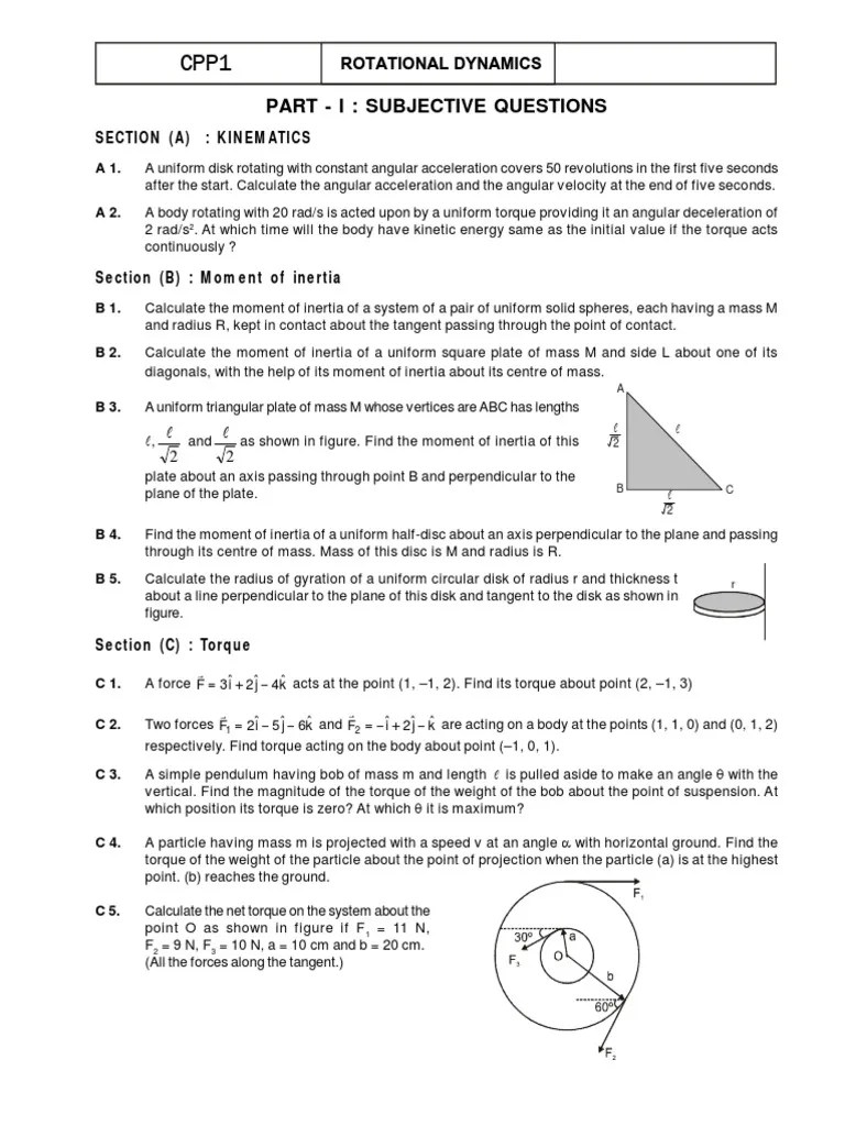 CPP1 Rotationaldynamics | PDF | Rotation Around A Fixed Axis | Angular ...