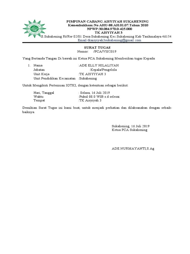 Surat Tugas SPPD | PDF