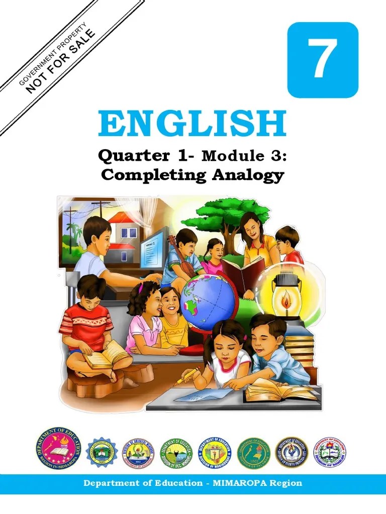 English 7 Quarter 1 Module 3 Completing Analogy | PDF | Learning | Instructional Design