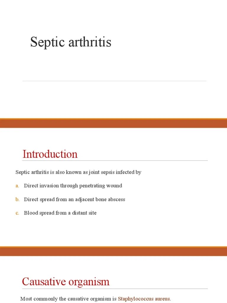 Septic Arthritis | PDF | Medicine | Health Sciences