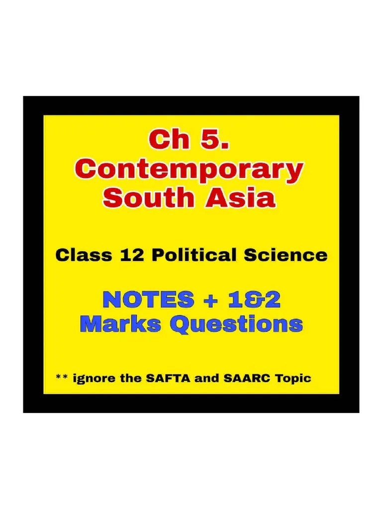 Contemporary South Asia Notes | PDF