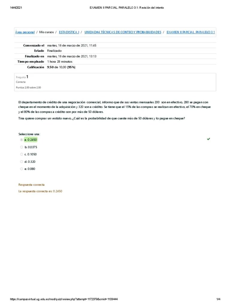 Estadística 1 - Examen 2do Parcial | PDF