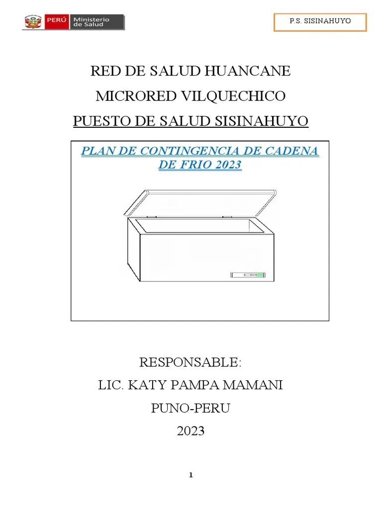 Plan De Contingencia Cadena De Frio | PDF | Vacunas | Salud Pública