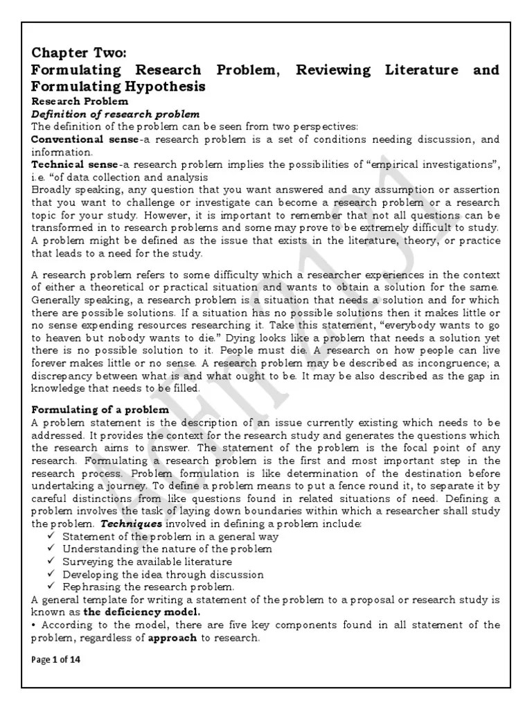 Chapter 2 Research | PDF | Hypothesis | Type I And Type Ii Errors