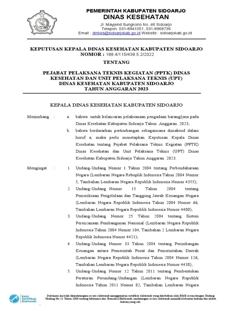 SK PPTK 02 Januari 2023 | PDF