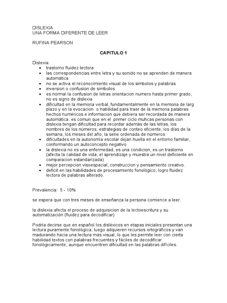 Dislexia Una Forma Diferente De Leer | PDF | Memoria | Evaluación