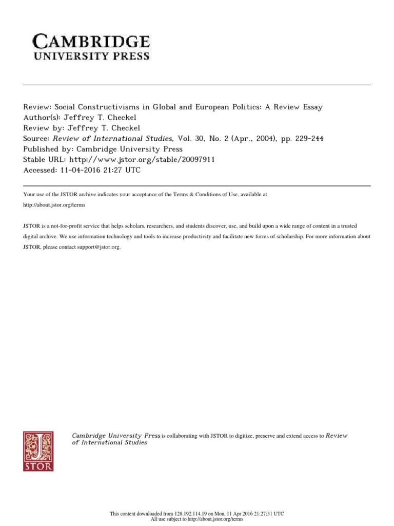 (Review Of International Studies 2004-Apr Vol. 30 Iss. 2) Review By ...