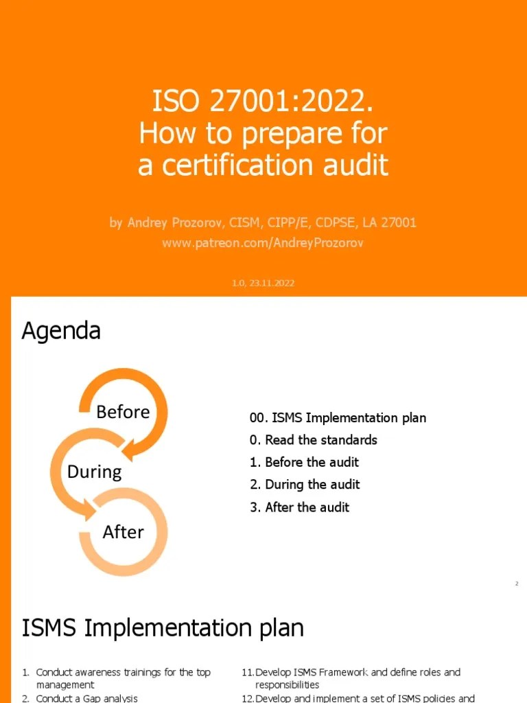 ISO 27001 - 2022. How To Prepare For A Certification Audit | PDF ...