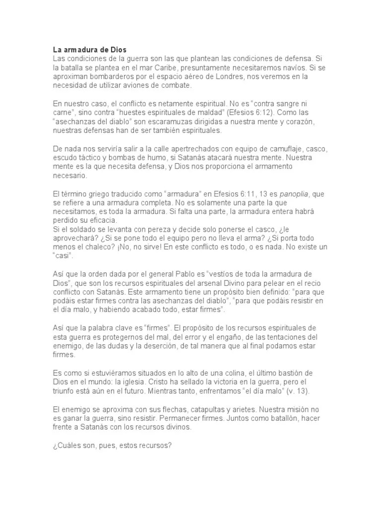 La Armadura De Dios | PDF | Jesús | Salvación