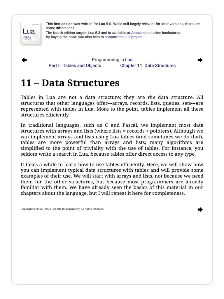 Programming In Lua - 11 | PDF