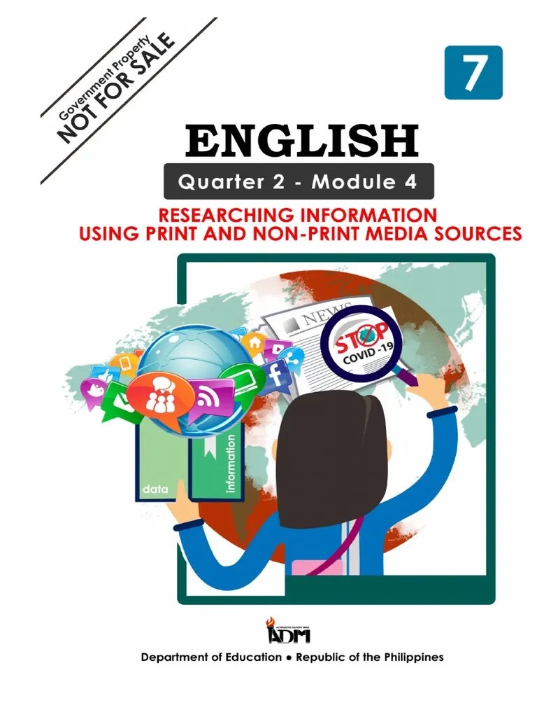 English7 - Q2 - Mod4 - Researching Information Using Print And Non-Print Media Sources - V5 ...