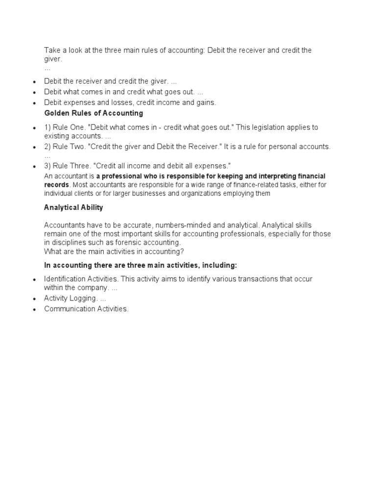 Take a look at the three main rules of accounting