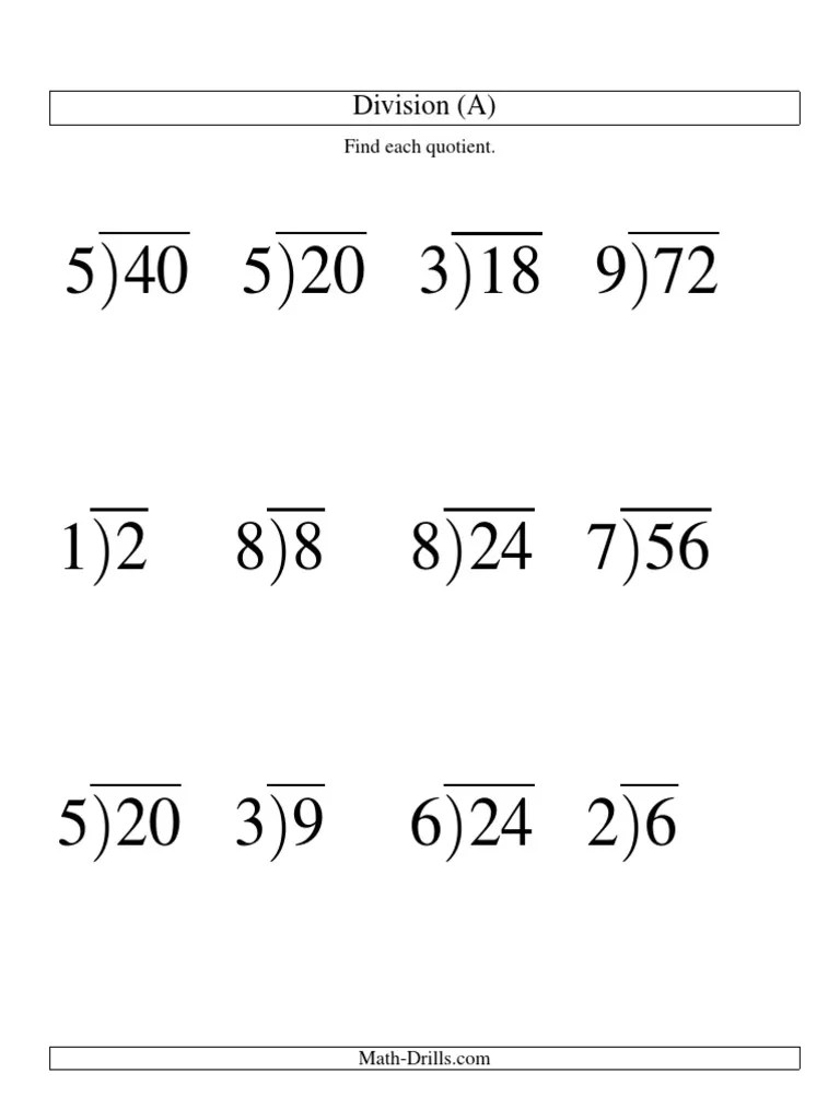 Division worksheets