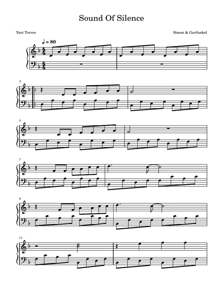 The Sound Of Silence Simon Garfunkel The Sound Of Silence Simon Garfunkel | PDF | Songs Written ...