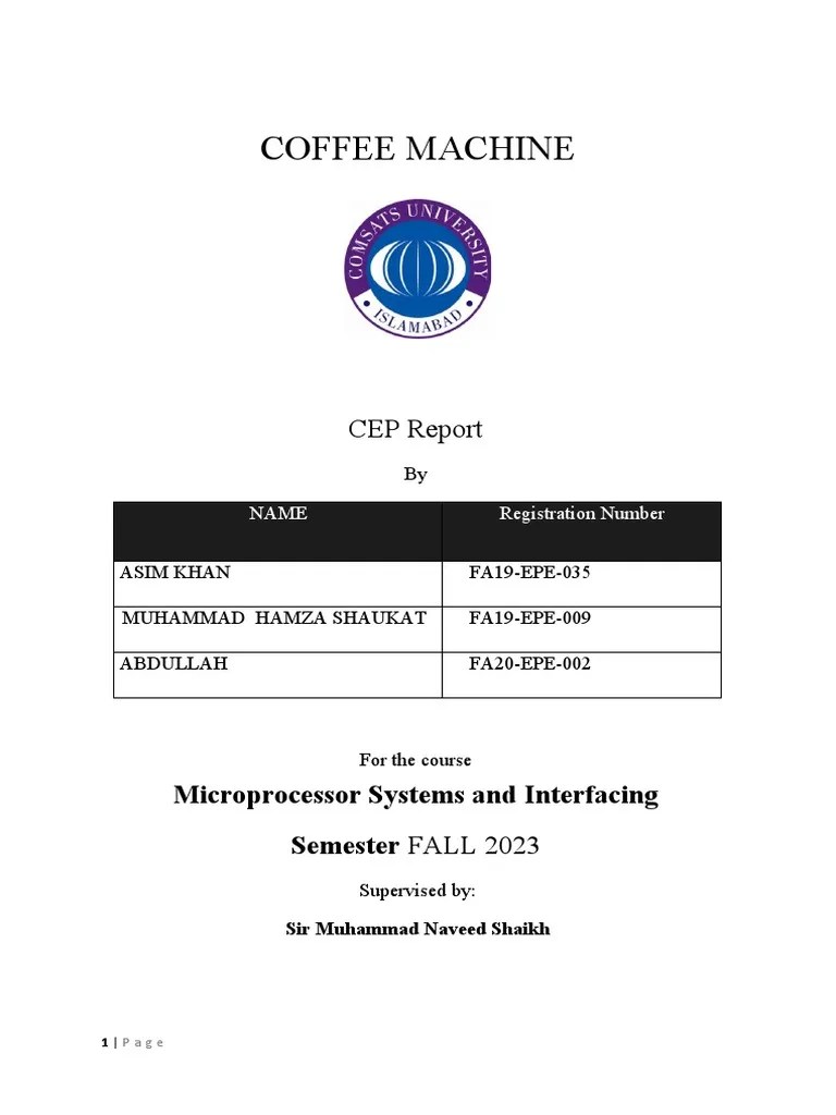 Coffee Machine | PDF | Microcontroller | Embedded System
