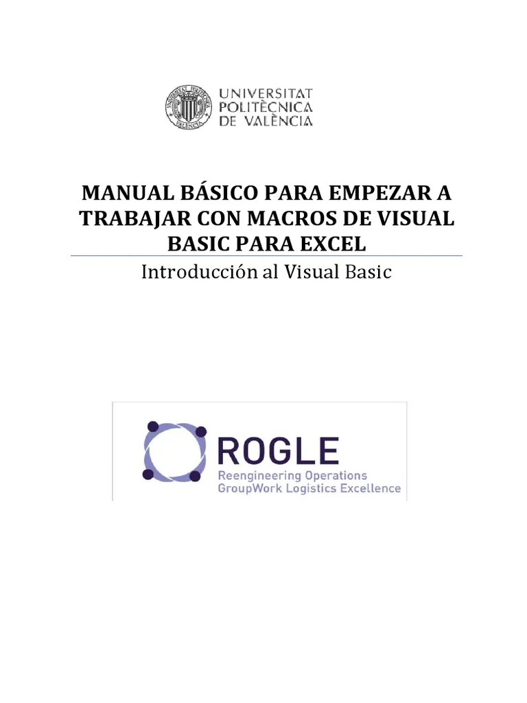 Macros Visual Basic Para Excel | Descargar Gratis PDF | Microsoft Excel ...