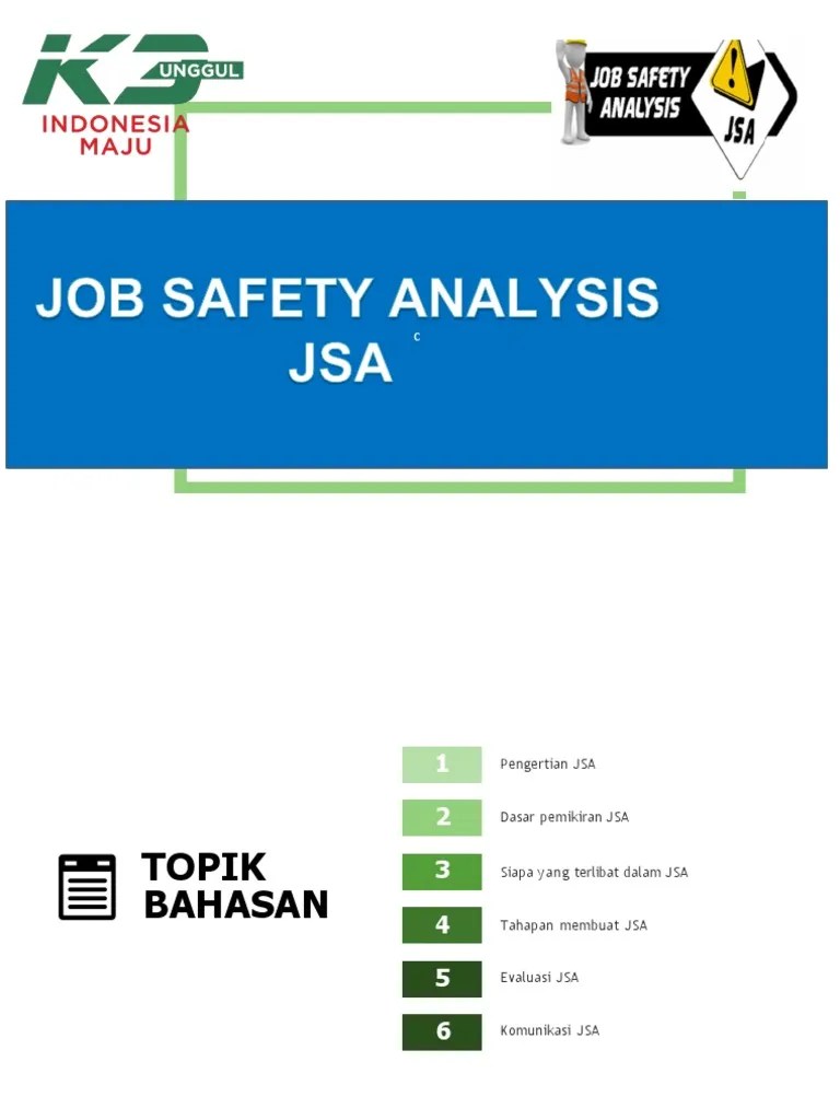 Modul Job Safety Analysis JSA | PDF