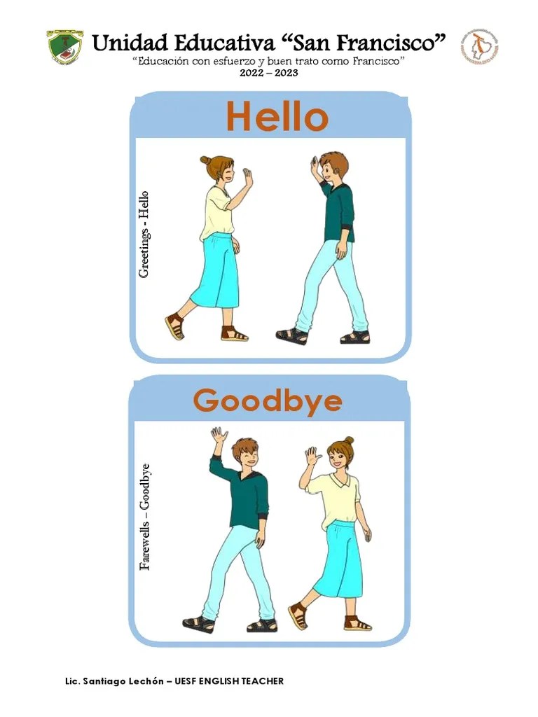 Class Material - Greetings And Farewells - Hello And Goodbye | PDF