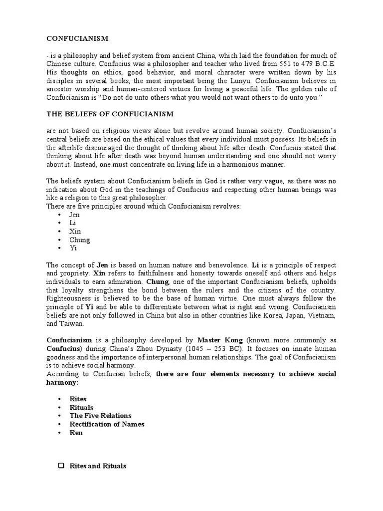 CONFUCIANISM | PDF | Confucianism | Analects