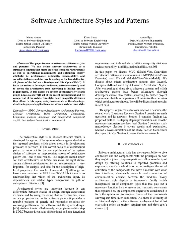 Software Architecture Styles And Pattern | PDF | Software Development ...