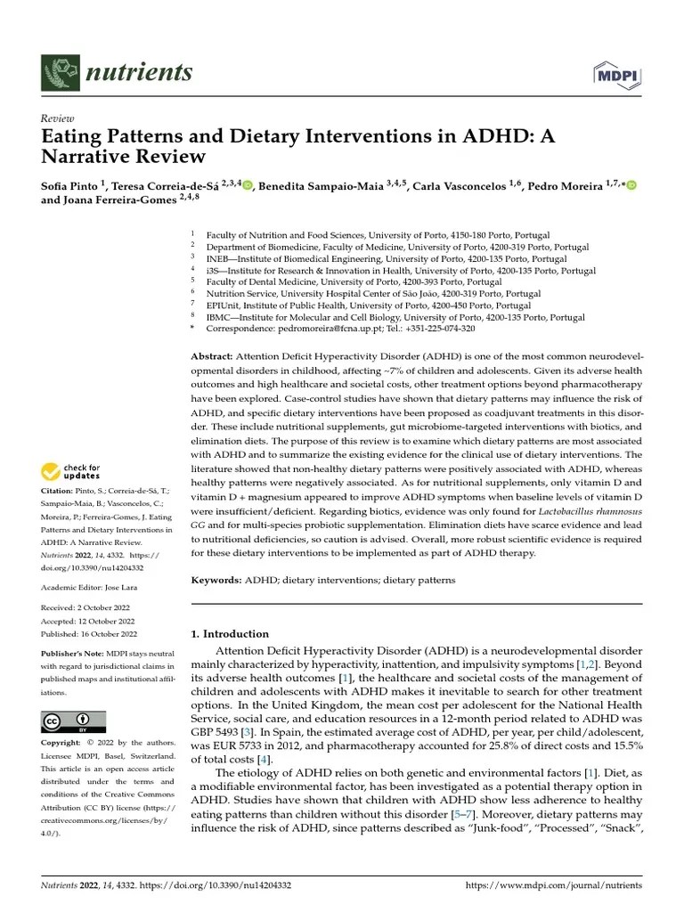 Eating Patterns And Dietary Interventions In ADHD | PDF | Attention ...