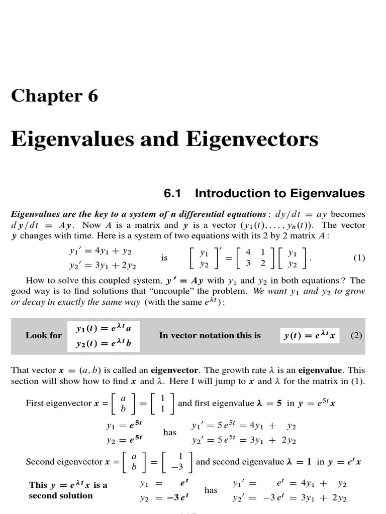 Introduction To Eigenvalues | PDF | Eigenvalues And Eigenvectors ...
