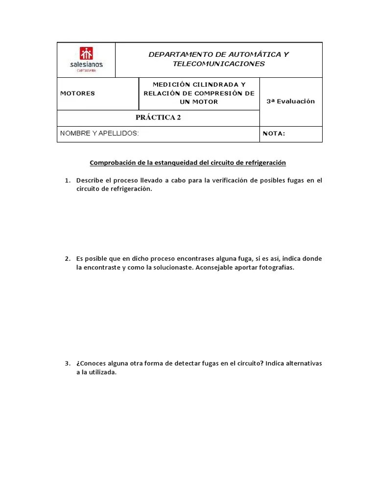 Verificación Fugas Y Presión Motor | PDF | Informática