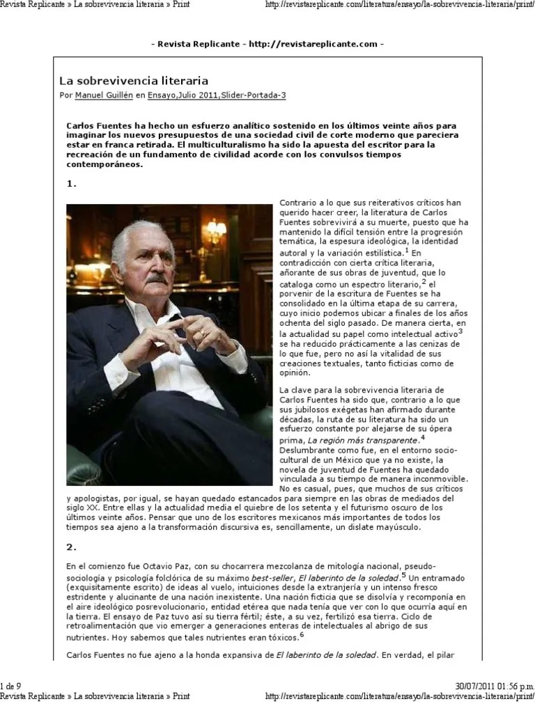 Las joyas de la catedral. Carlos Fuentes: la sobrevivencia literaria | México | Novelas