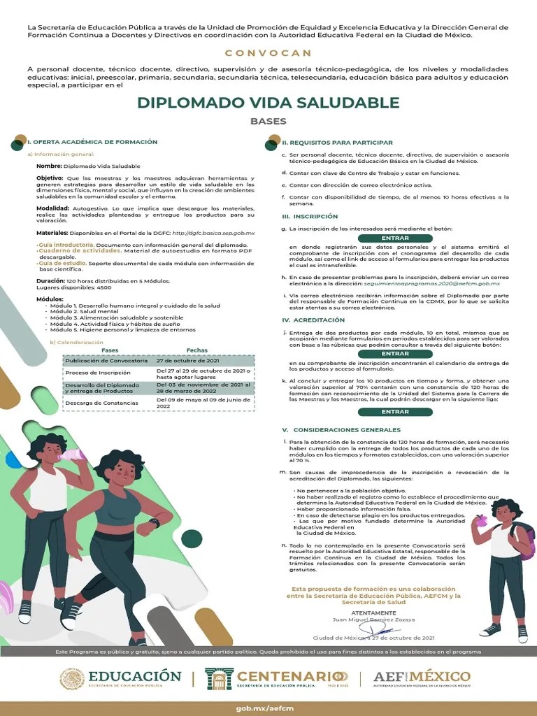 Diplomado Vida Saludable | PDF | Maestros | Educación De La Primera Infancia