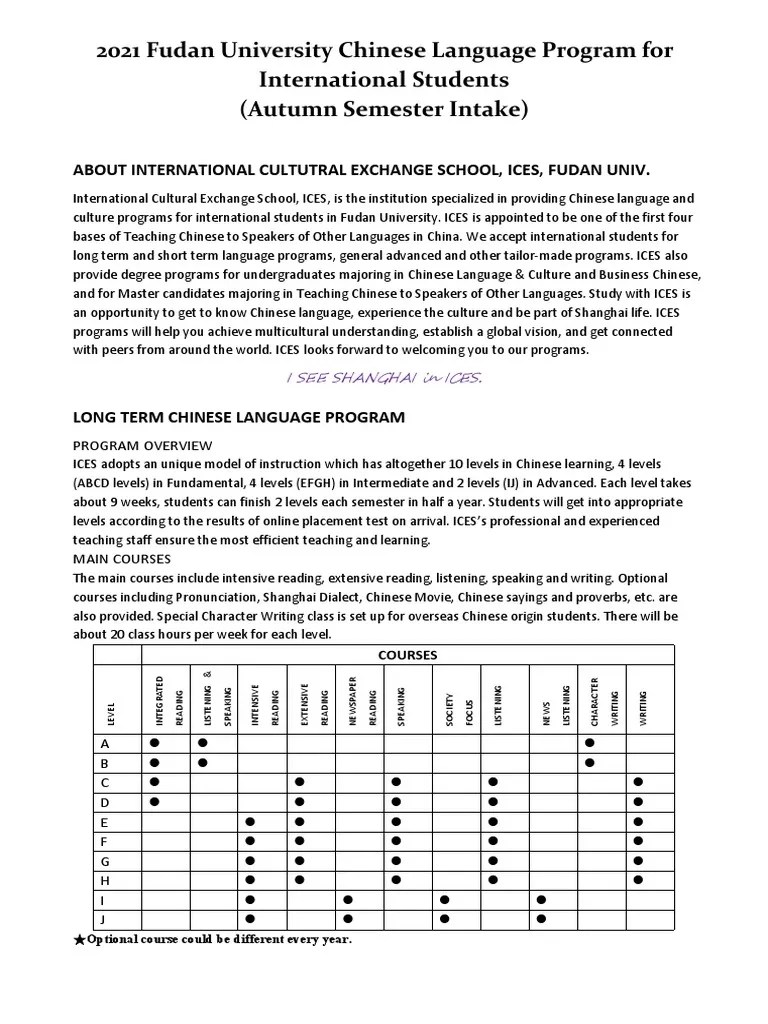 Chinese Program | PDF | International Student | Travel Visa