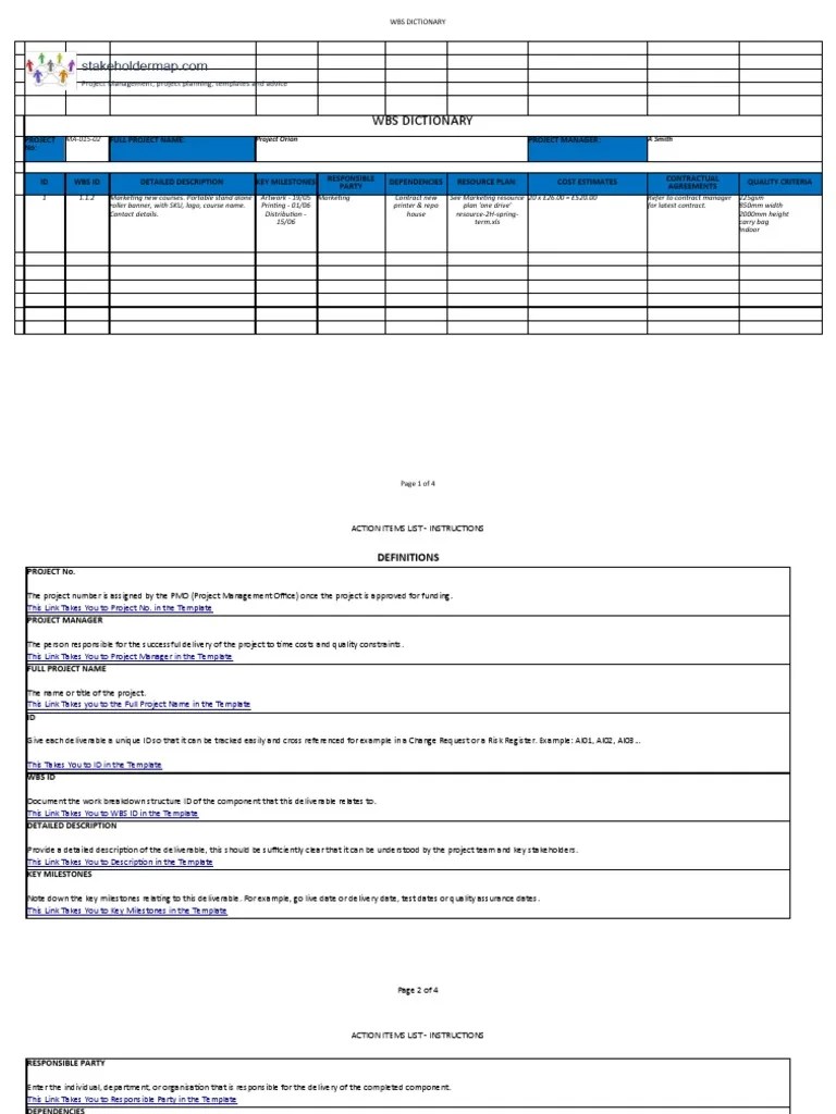 Wbs Dictionary | Download Free PDF | Project Management | Business