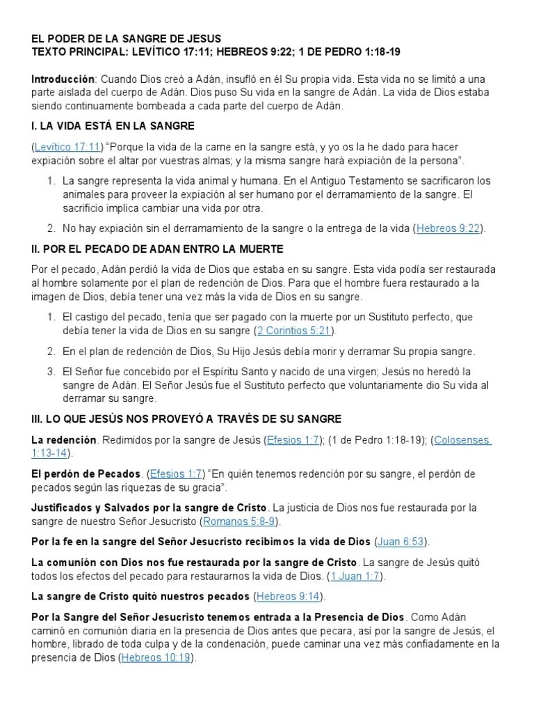 El Poder De La Sangre De Jesus | PDF | Cristo (título) | Pecado