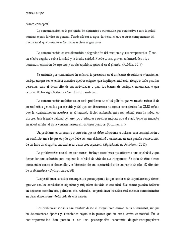 Marco Conceptual Tesis Mami | PDF | Contaminación | La Contaminación ...