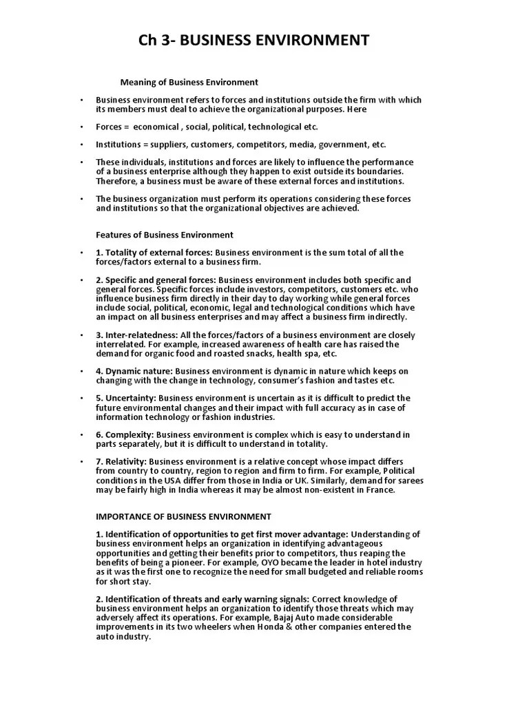 Ch 3 Business Environment Pdf Legal Tender Money