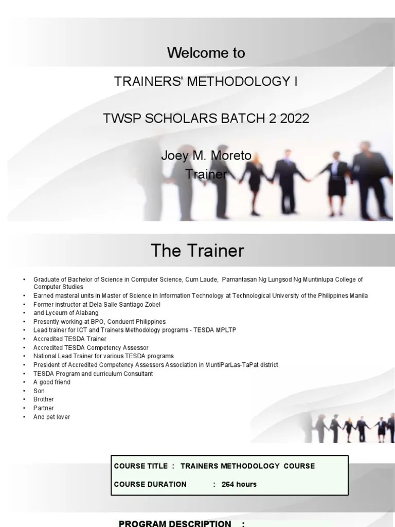 Trainers Methodology Introduction | PDF | Educational Technology | Learning