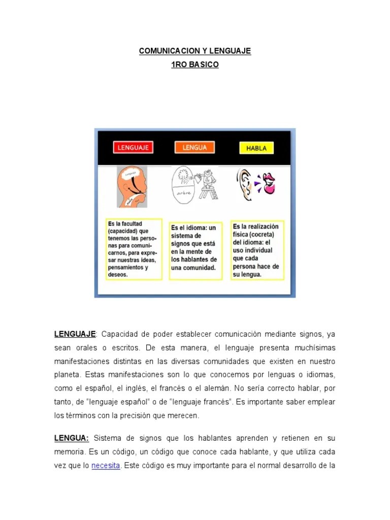 Comunicacion Y Lenguaje Primero Basico | PDF