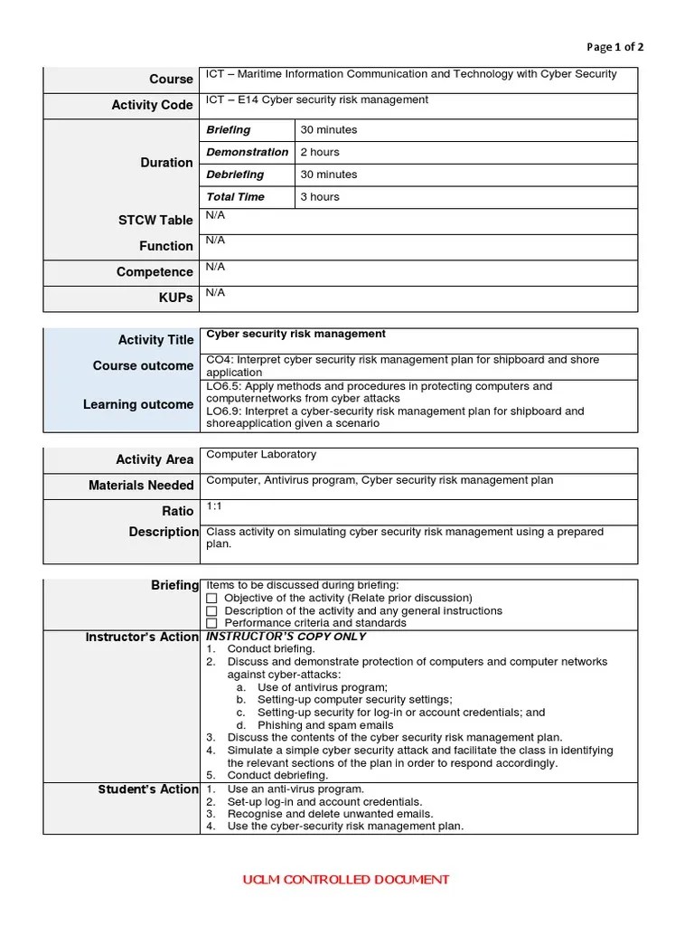 E14 Cyber Security Risk Management | PDF | Security | Computer Security