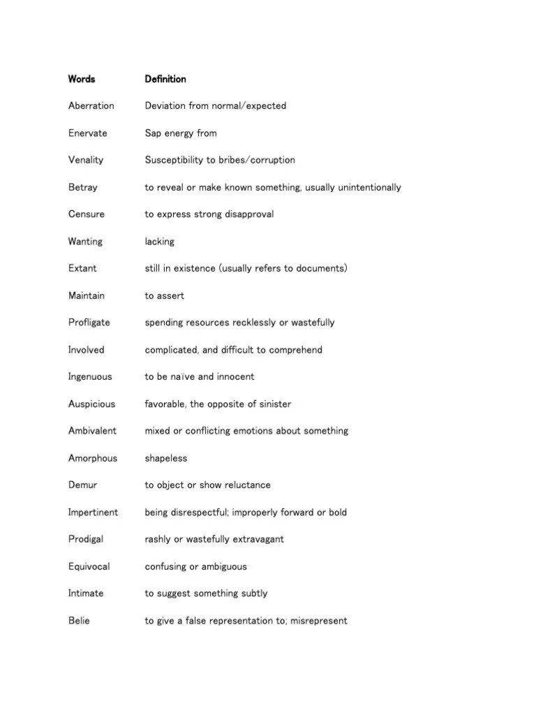 Advanced Vocabulary Words | PDF | Fallacy | Cognitive Science